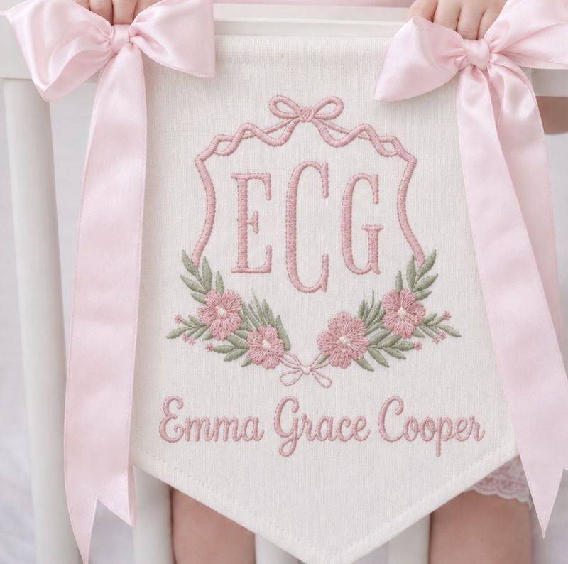 Custom Embroidered Baby Banner