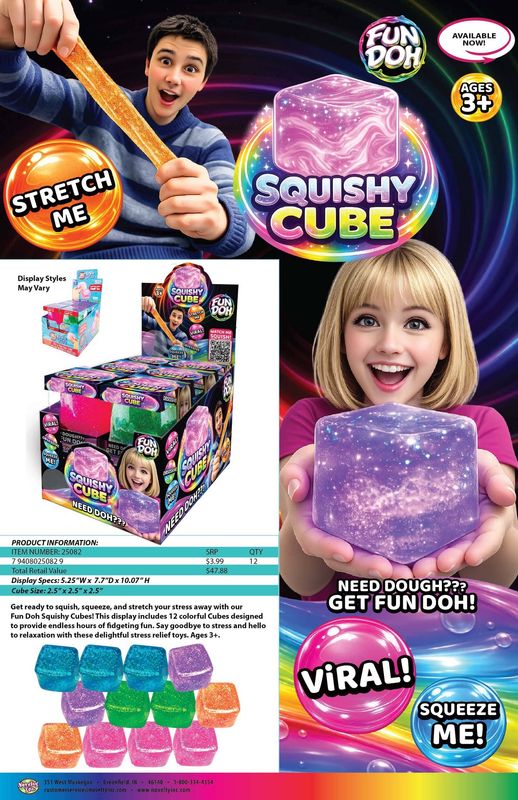 Fun Doh Squish &amp; Squeeze Sparkle Cube