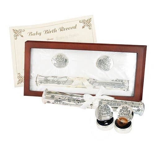 Rosewood Birth Certificate Holder &amp; Memory Set