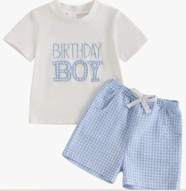 Birthday Boy Gingham Outfit