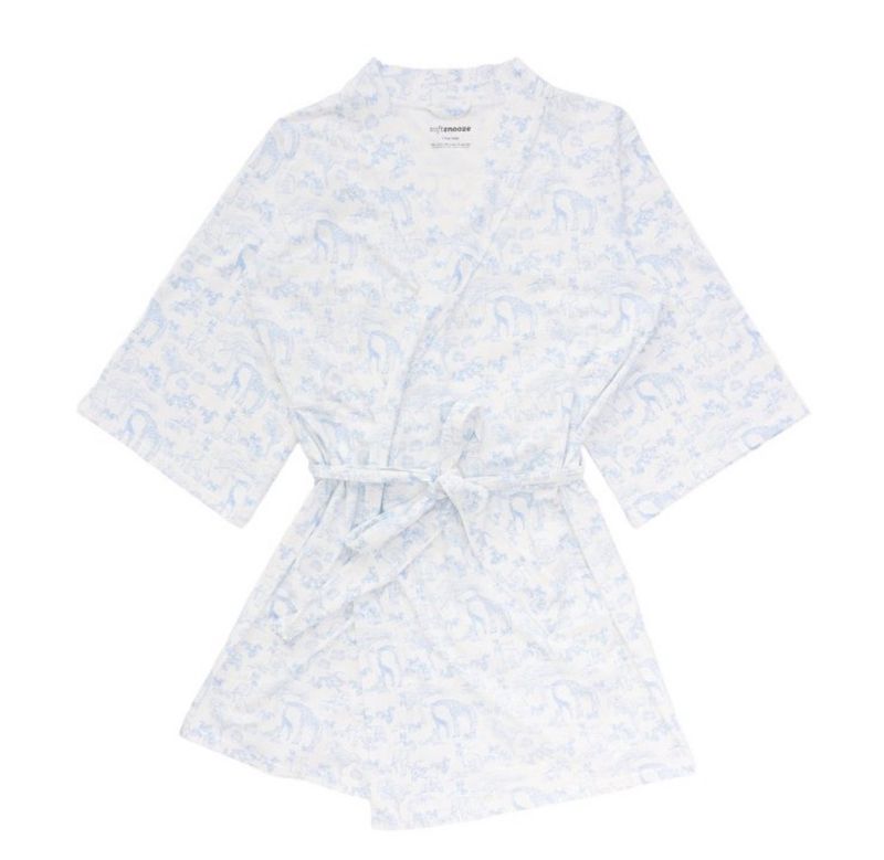 White &amp; Blue Toile Robe