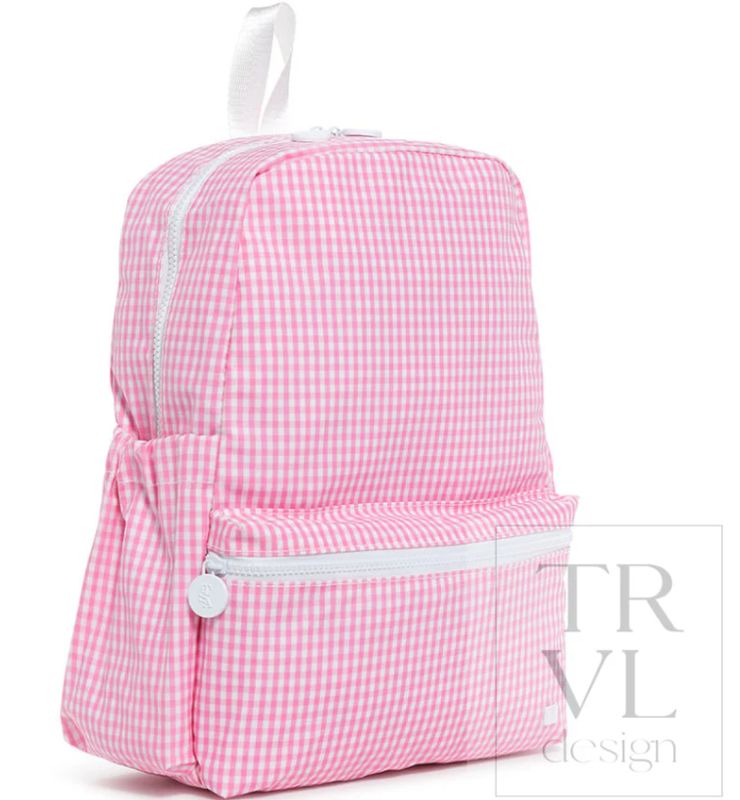 TRVL Gingham Pink Backpack
