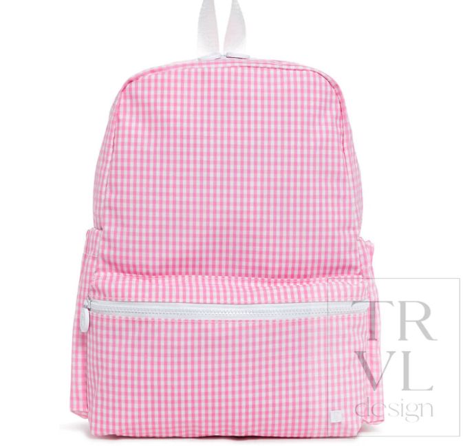 TRVL Gingham Pink Backpack