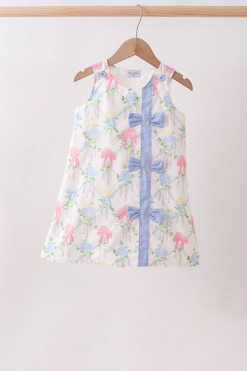 Blue Hydrangea Bow Dress