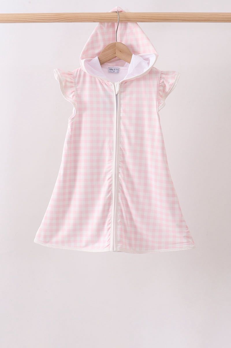Pink Plaid SPF Swim Coverup
