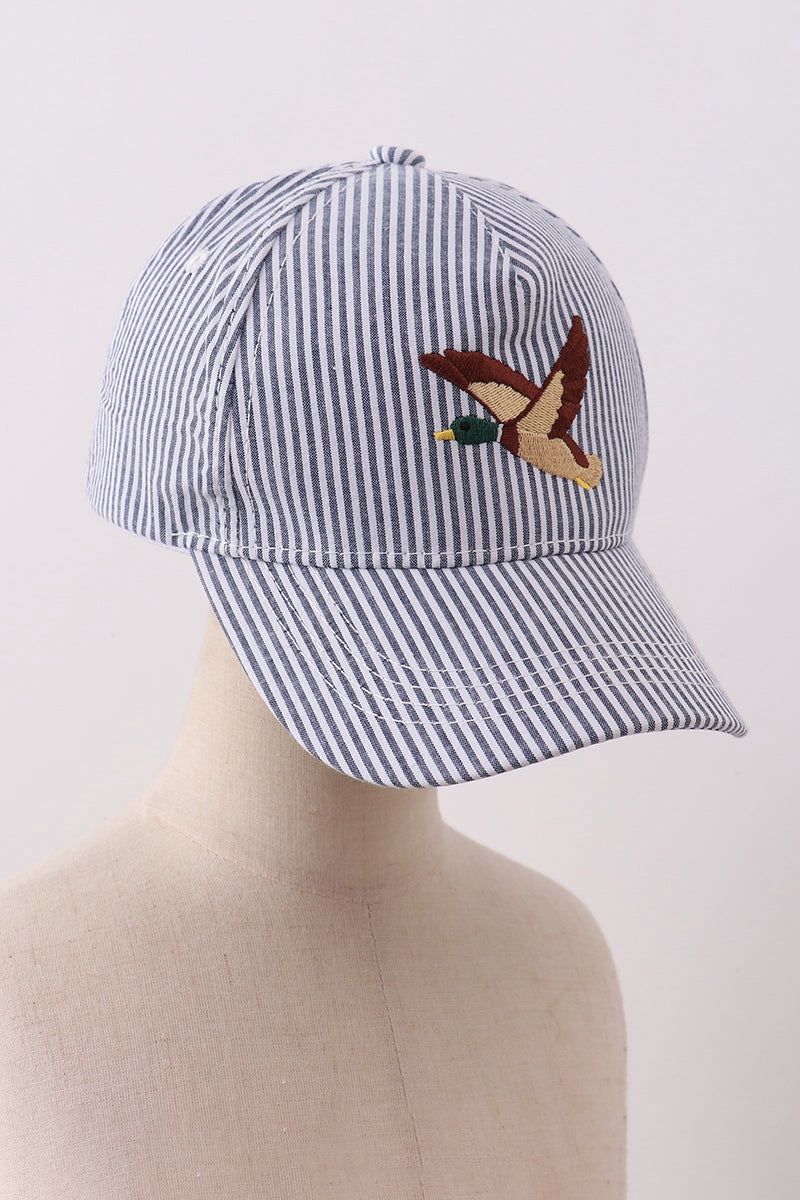 Embroidered Mallard Seersucker Hat