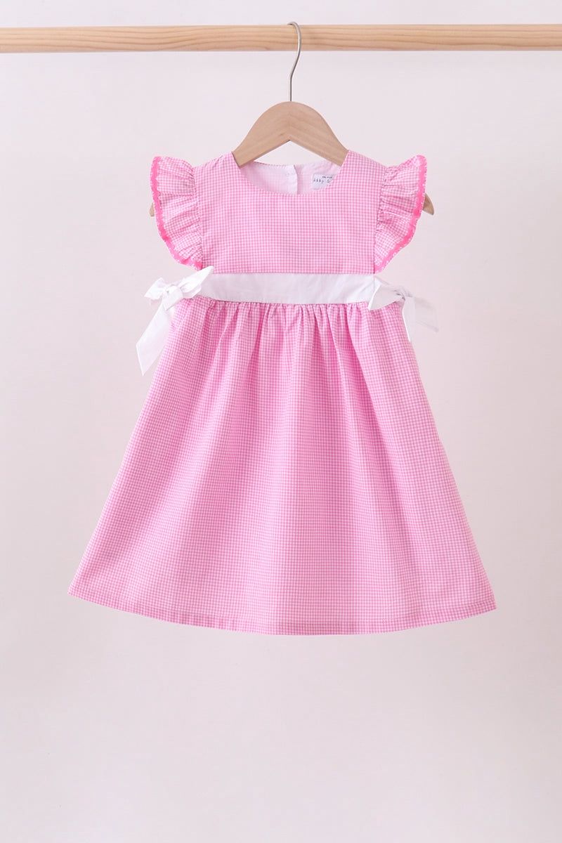 Pink Gingham Ruffle Dress