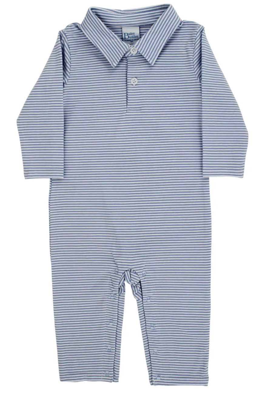 Blue Stripe Polo Playsuit