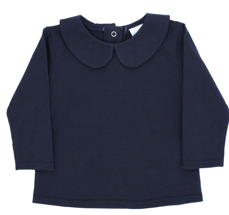 Navy Knit Peterpan LS Shirt