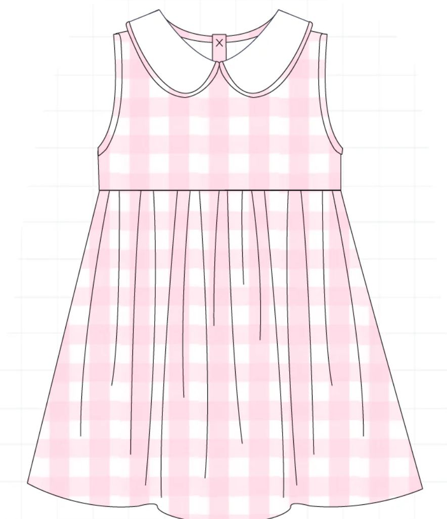 Pink Plaid Peter Pan Collar Dress