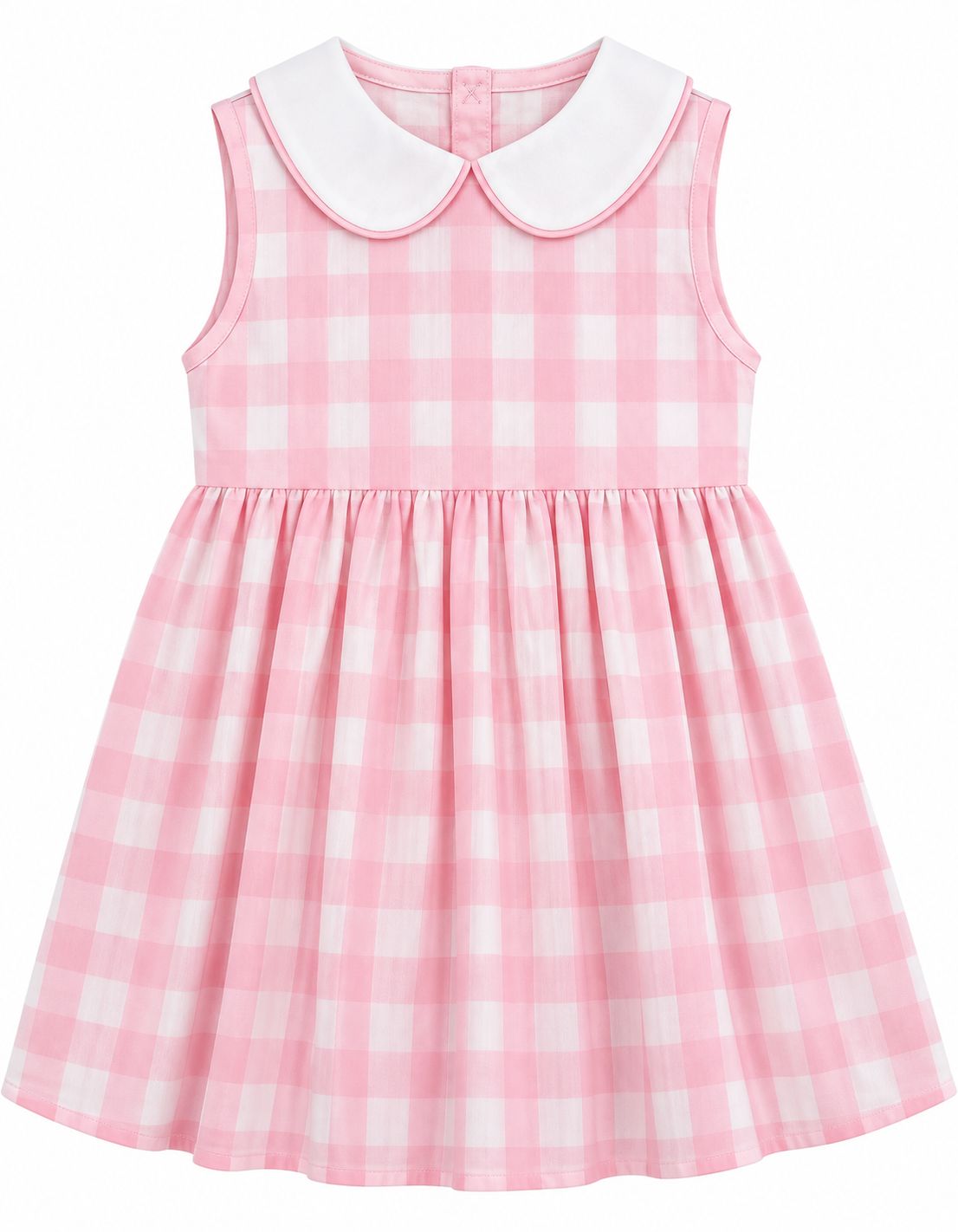 Pink Plaid Peter Pan Collar Dress