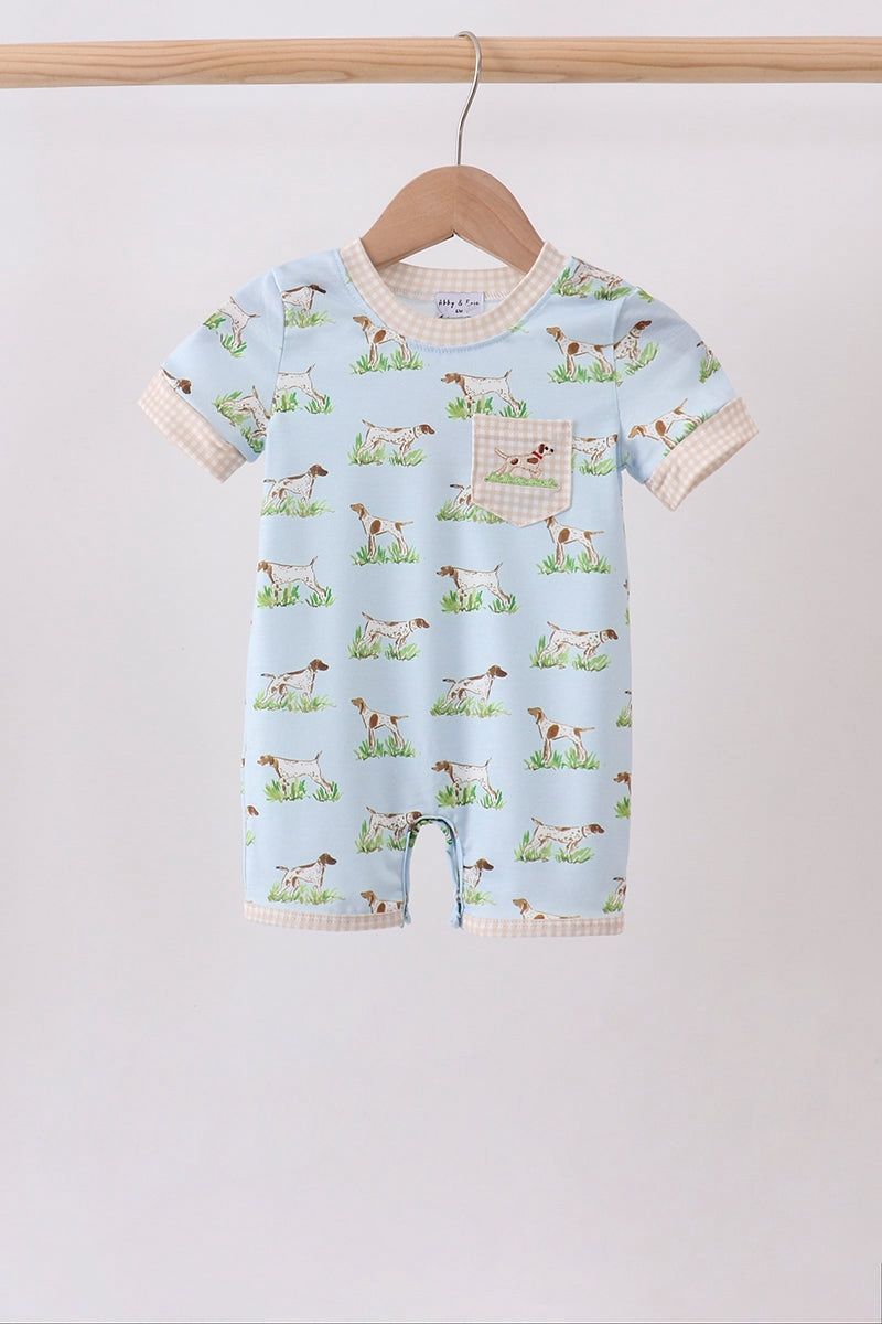 Blue Hound Embroidered  Pocket Romper