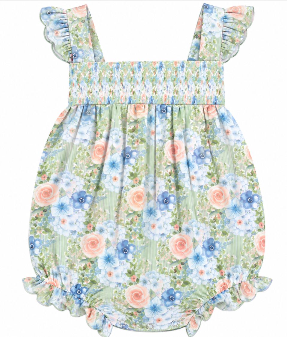 Floral Fall Smocked Bubble