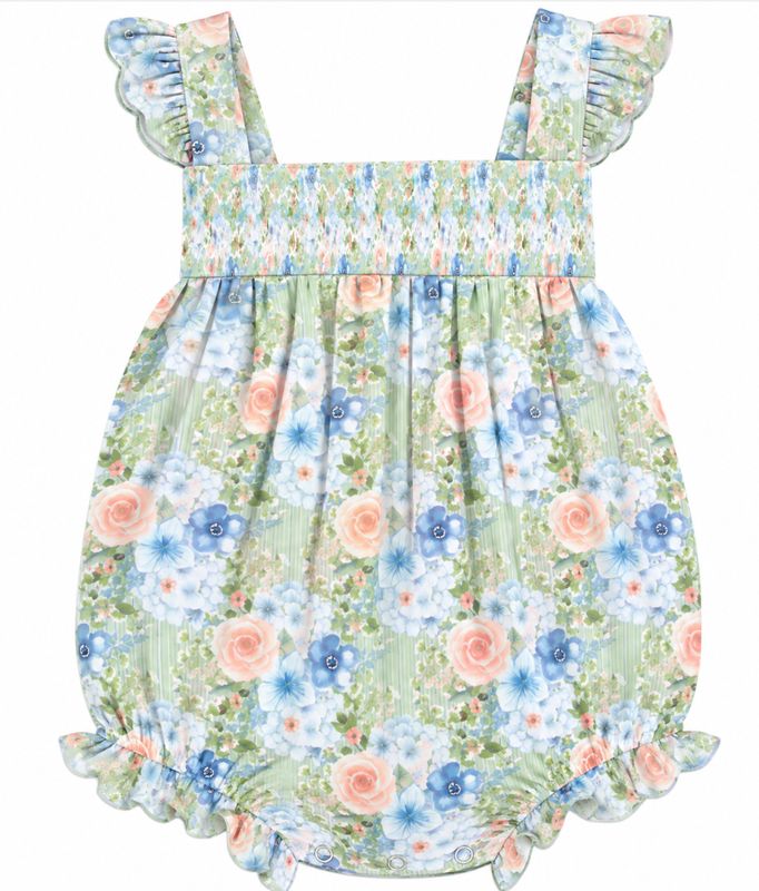 Floral Fall Smocked Bubble