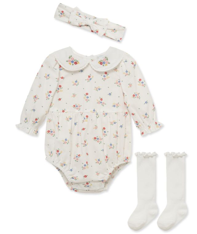Little Me Floral Bubble w/ HB &amp; Socks