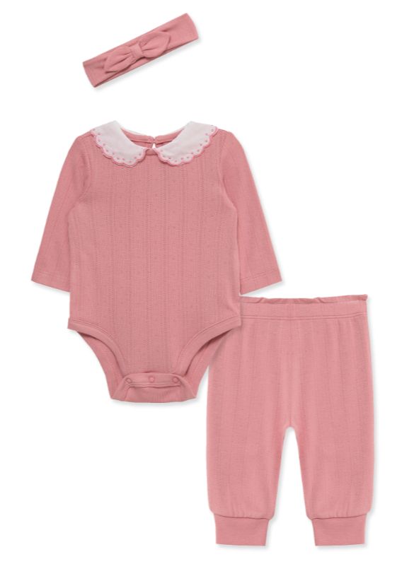 Little Me- Pointelle Peter Pan 3 pc Set
