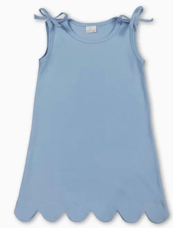 Blue Scallop Girls Dress