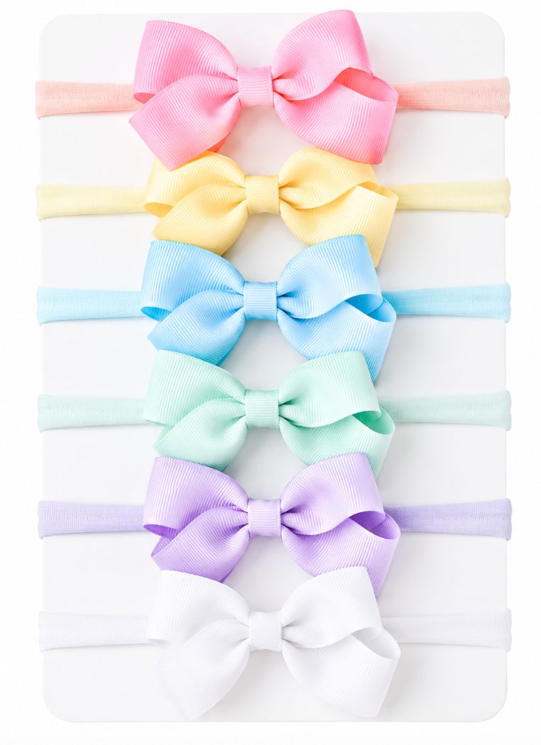 6 Pack Pastel Baby Headbands