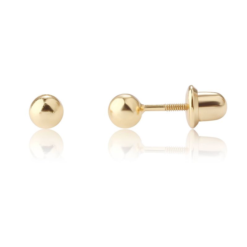 14K Gold-Plated Ball Stud Earrings for Baby &amp; Kids