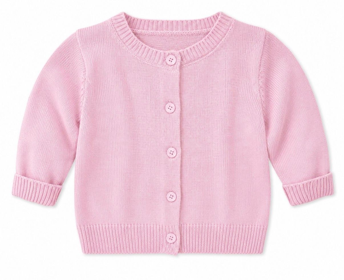 Soft Knit Pink Baby Cardigan