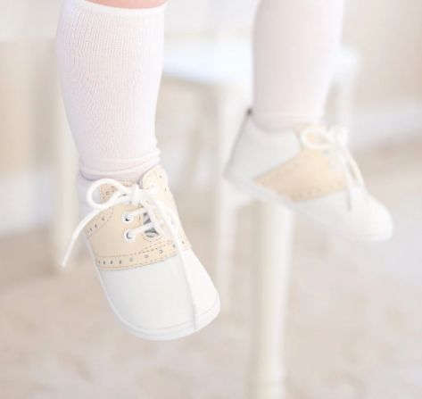 Austin Oxford White &amp; Beige Saddle Shoe