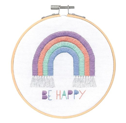 Cross Stitch Be Happy Embroidery Kit