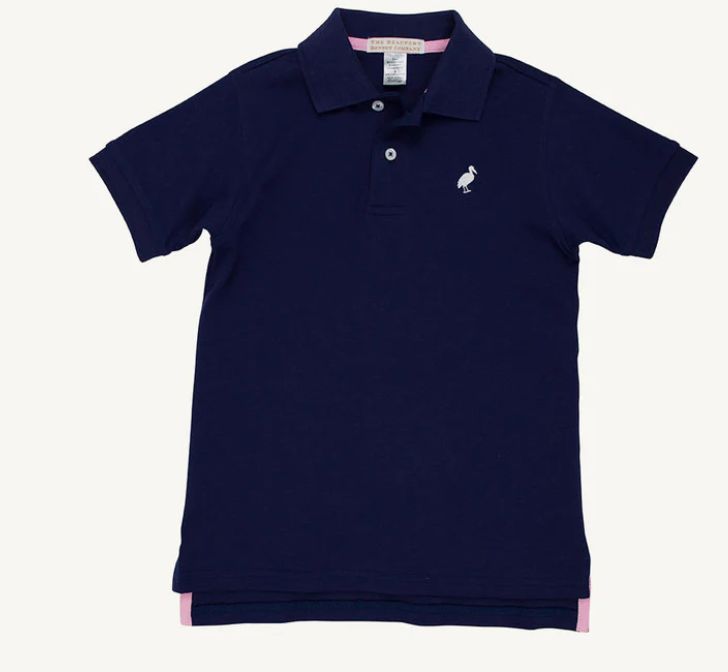 Prim and Proper Polo ss- Nantucket Navy