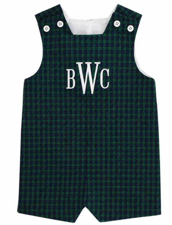 Sterling w Clover- Navy Green Plaid John John