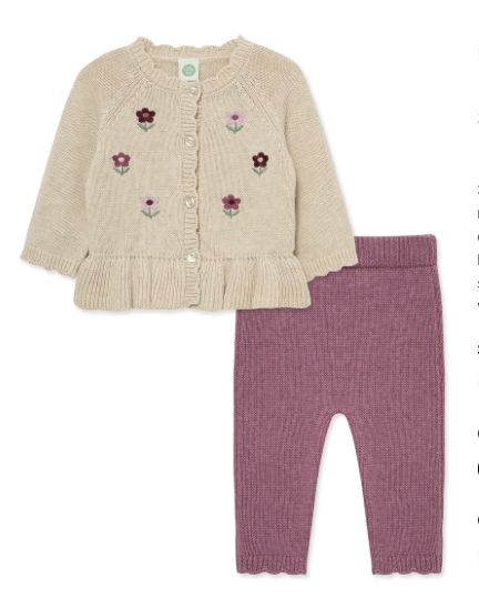 Girls Floral Garden Sweater Set