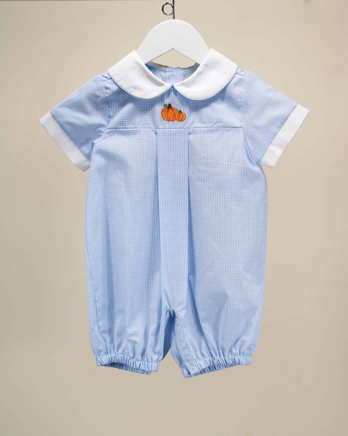 Pumpkins On Blue James Romper: 9M