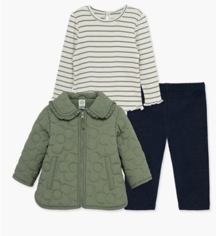 Girls 3 Pc Quilted Jacket Set