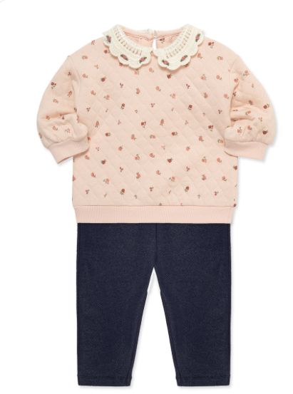 Girls Pink Peter Pan Crochet Collar Set