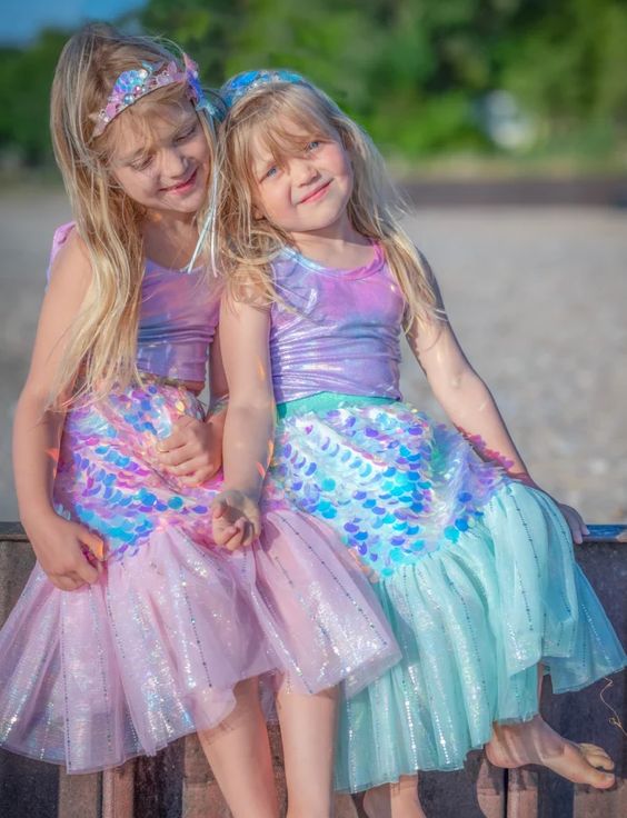 Bling Bling Mermaid Skirt &amp; Hair Clip Set
