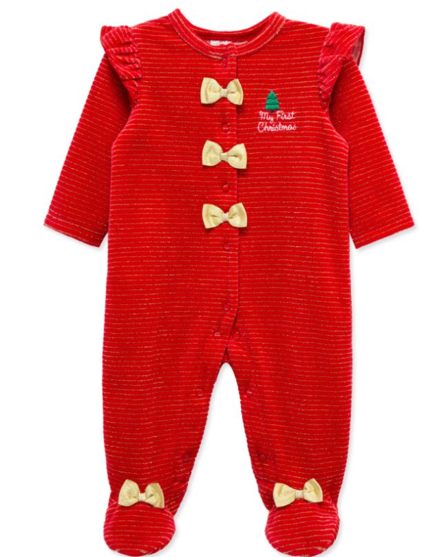 Festive Holiday Stripe Footie