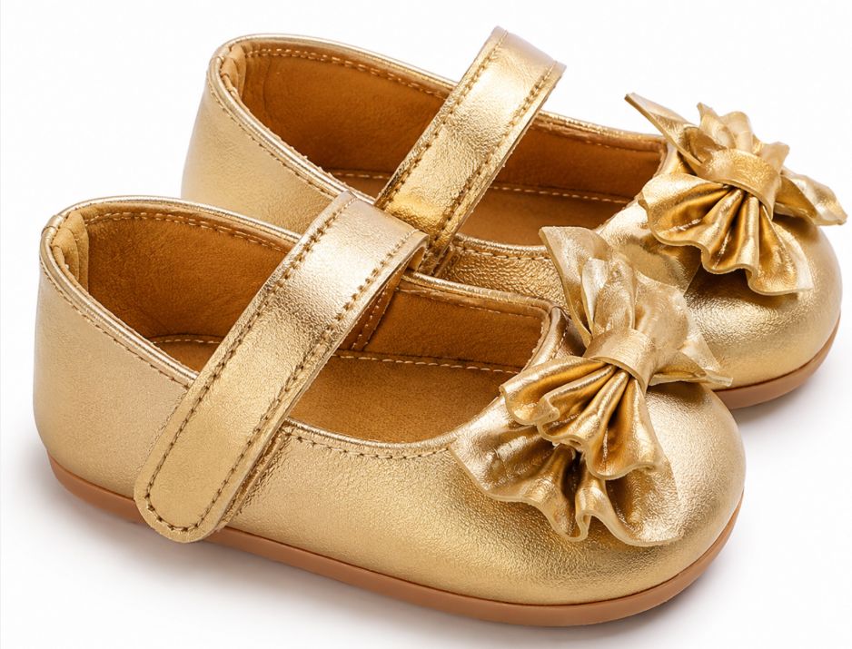 Gold Baby Crib Shoes