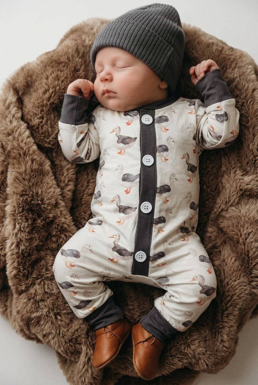 Gray Duck Boy Romper
