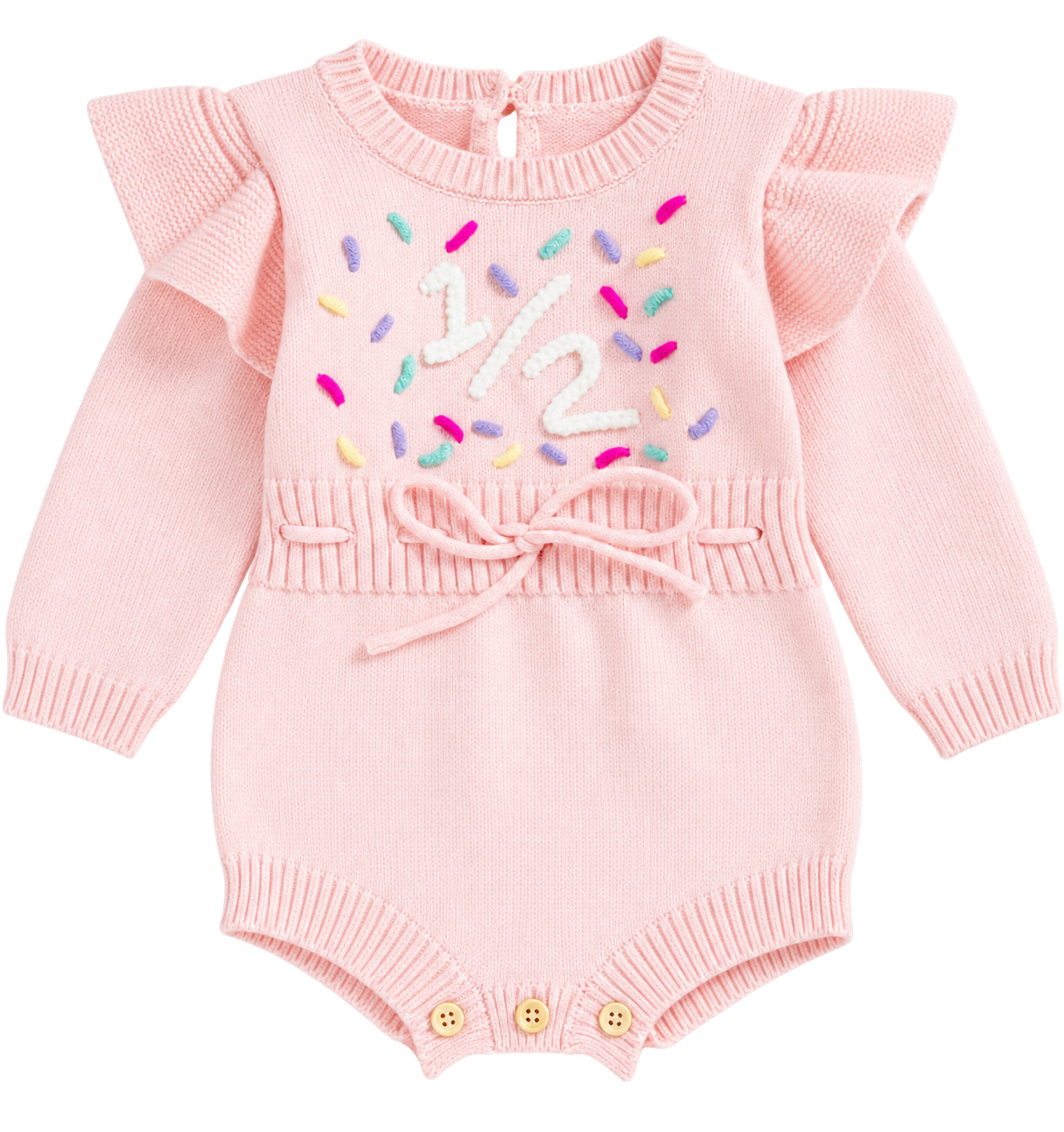 1/2 Pink Sprinkle Sweater Romper