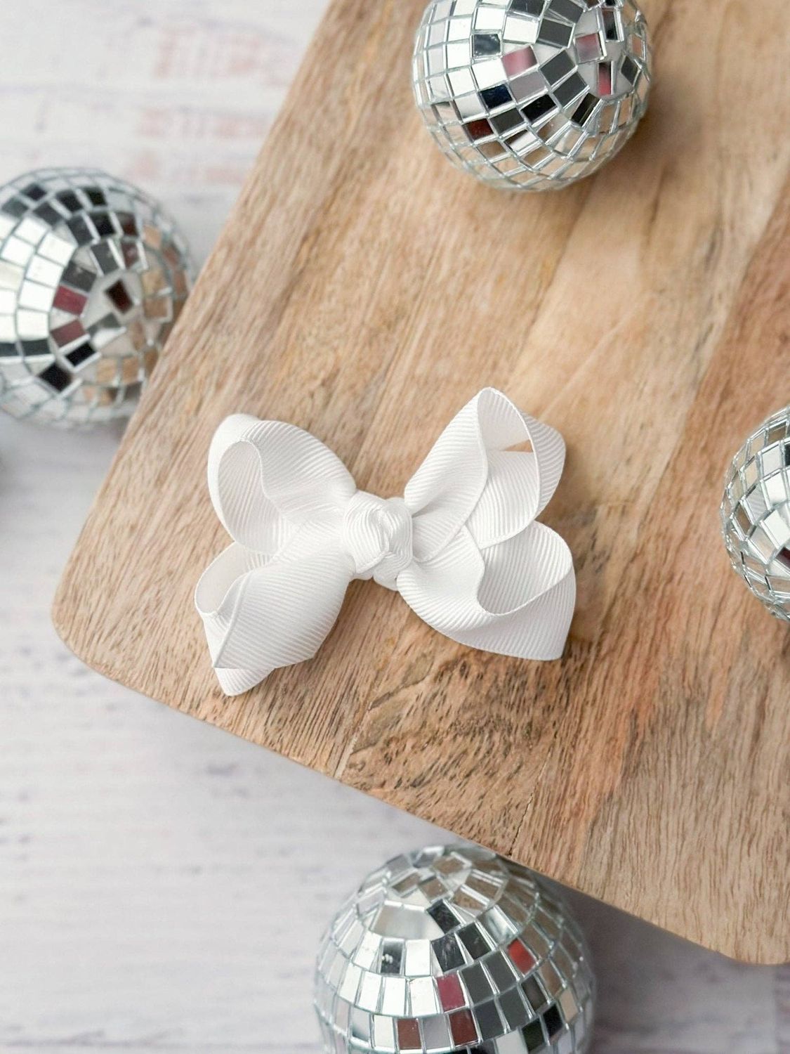 3" Grosgrain Bow | White