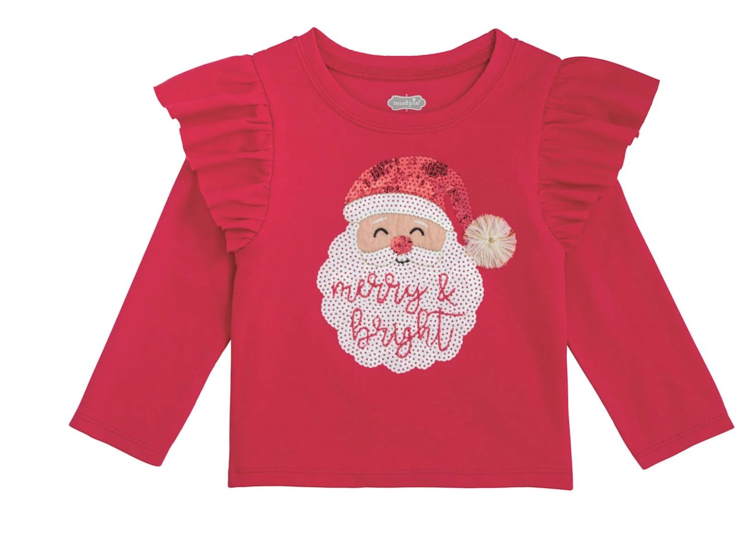 Red Santa Sparkle LS T-Shirt