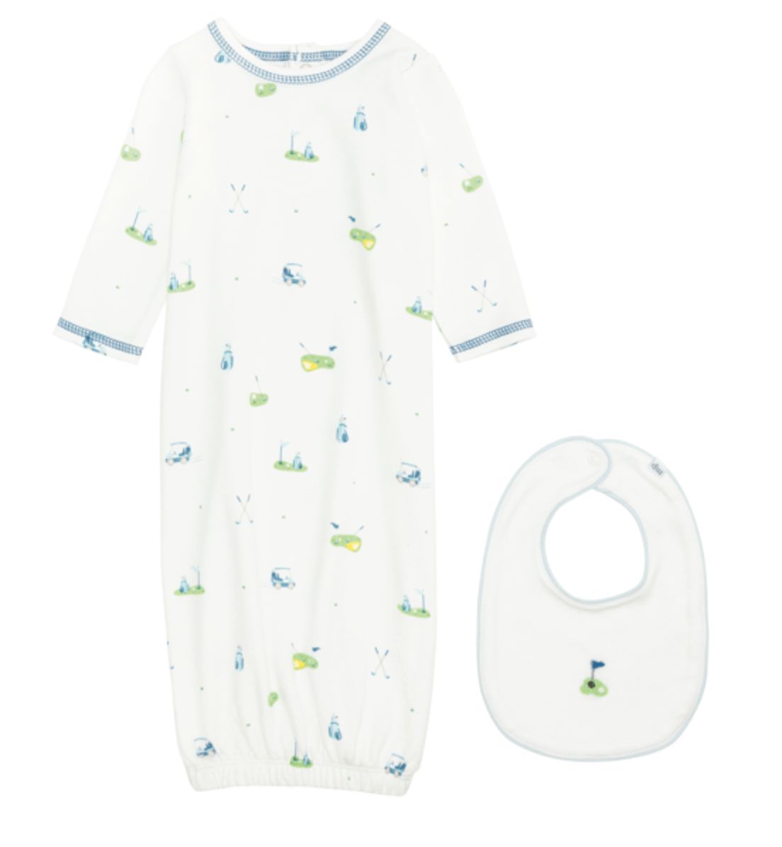 Embroidered Golf Gown &amp; Bib Set
