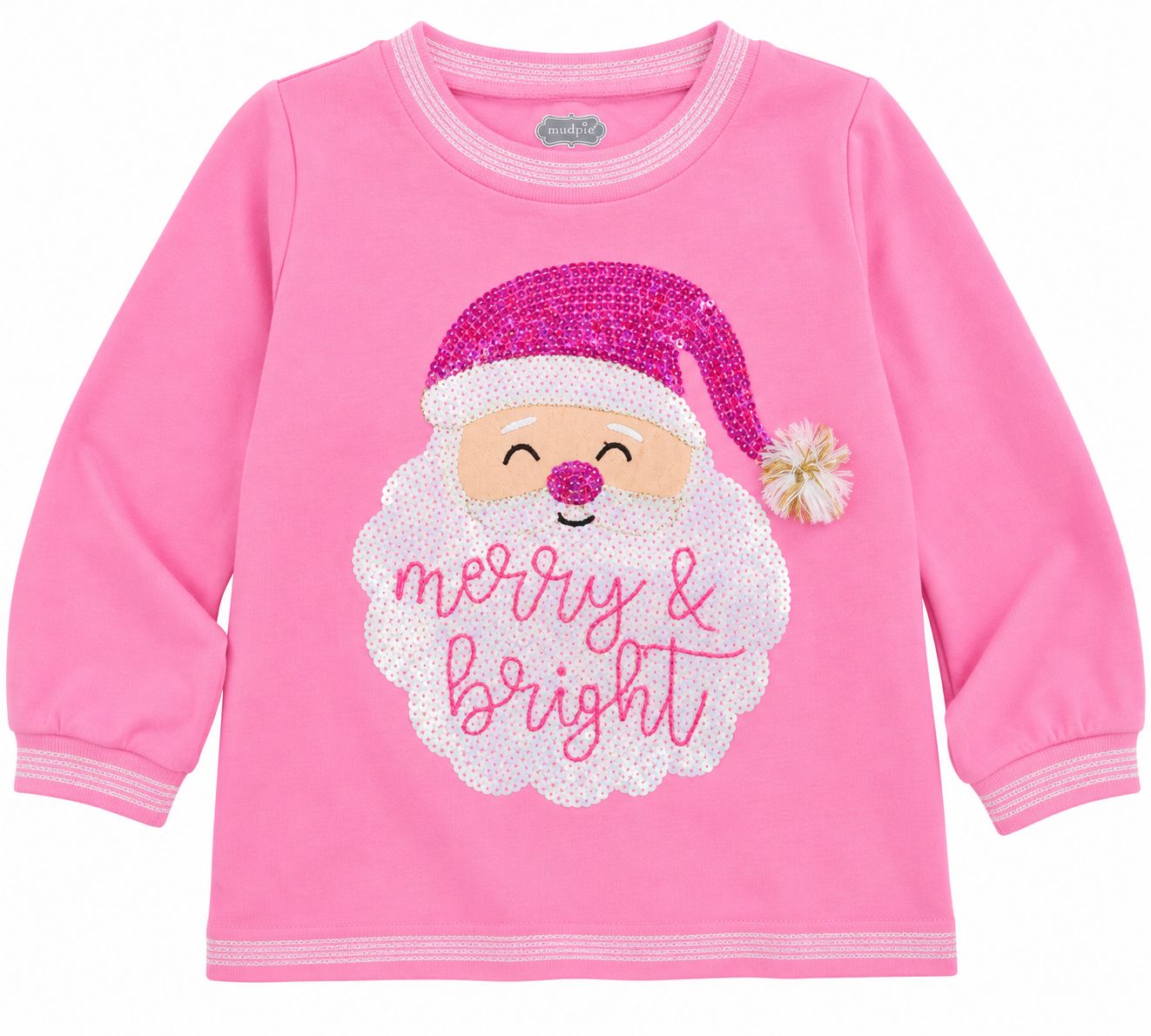 Pink Sparkle Santa Sweatshirt