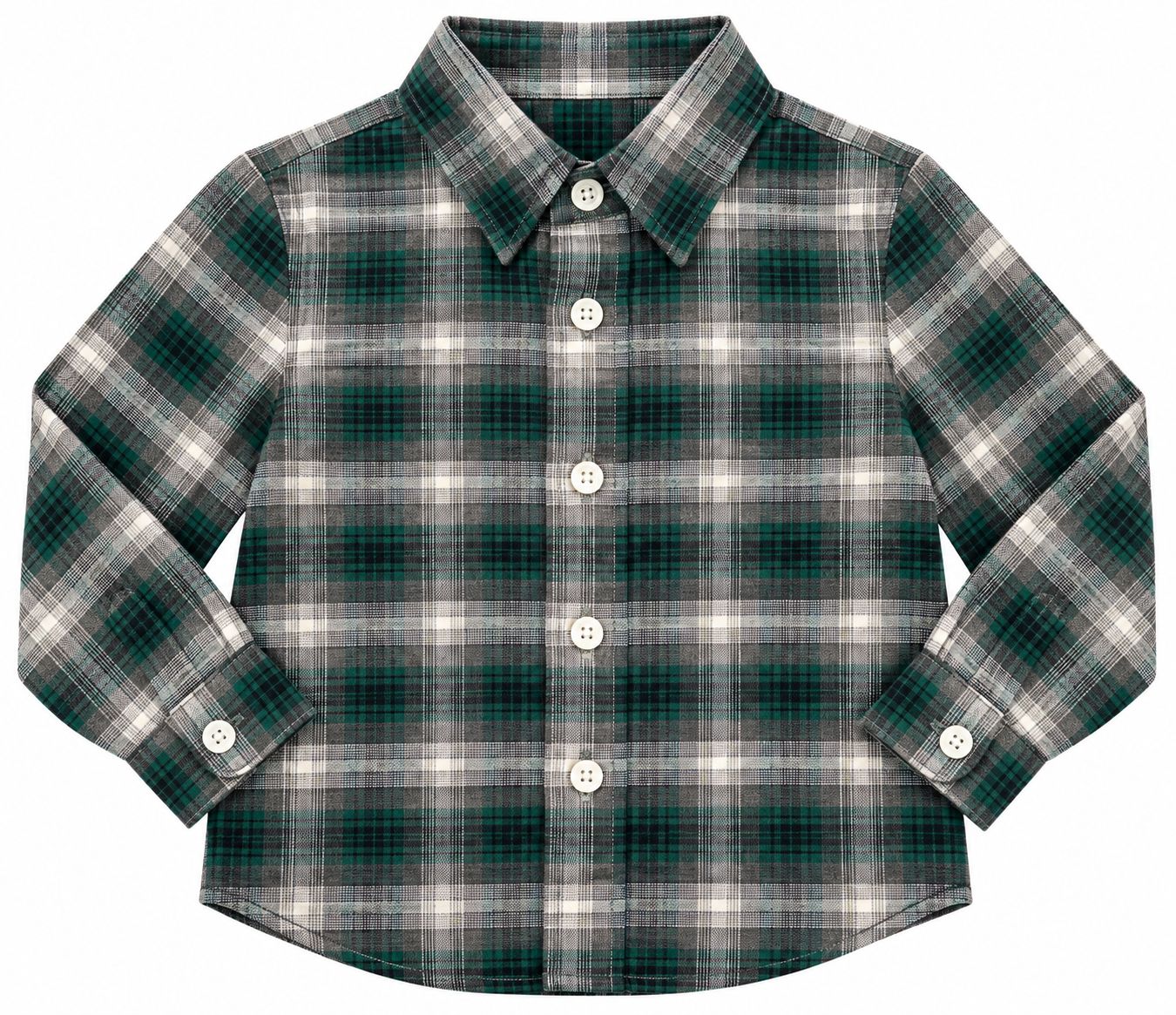 Navy Black Plaid Button Up