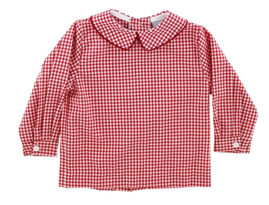 Red Gingham Peter Pan LS Shirt