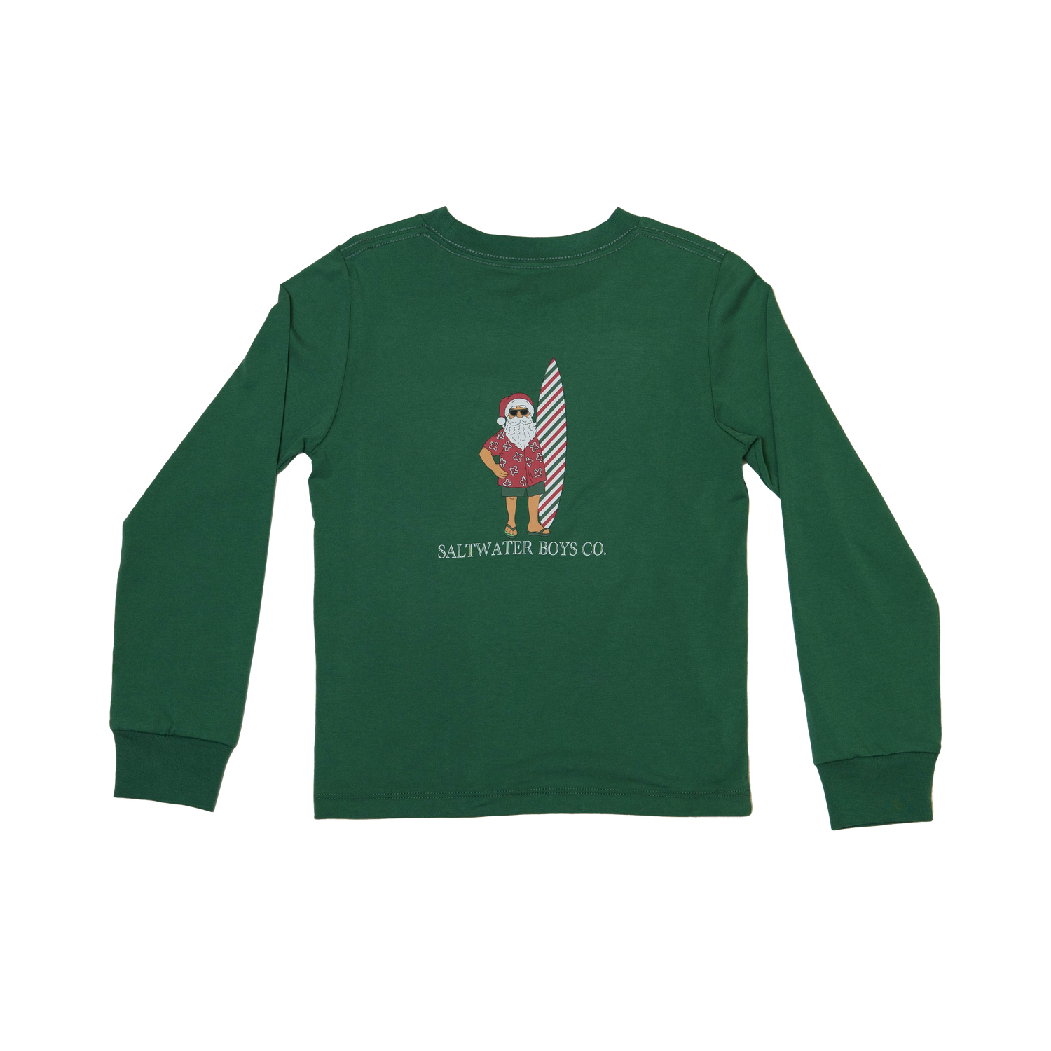 Surf Santa Tee LS - Green: 6/8