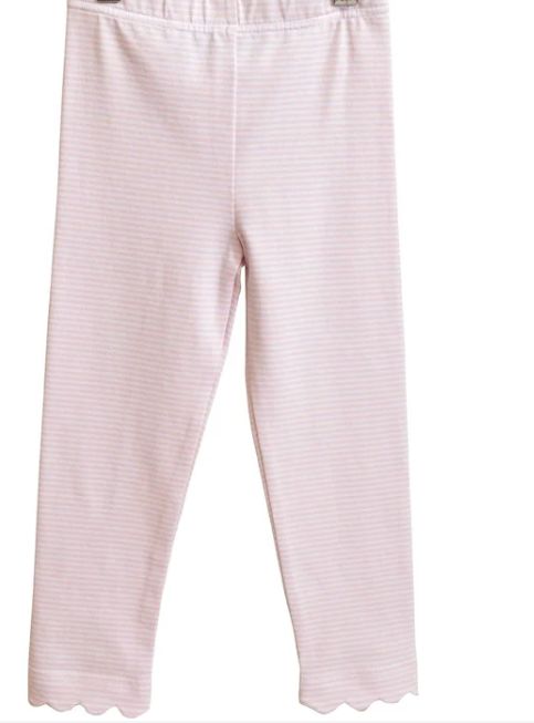 Pink Stripe Scallop Leggings