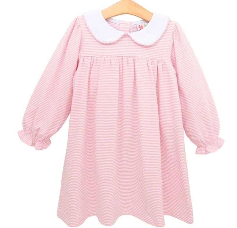 Light Pink Stripe Lottie LS Dress