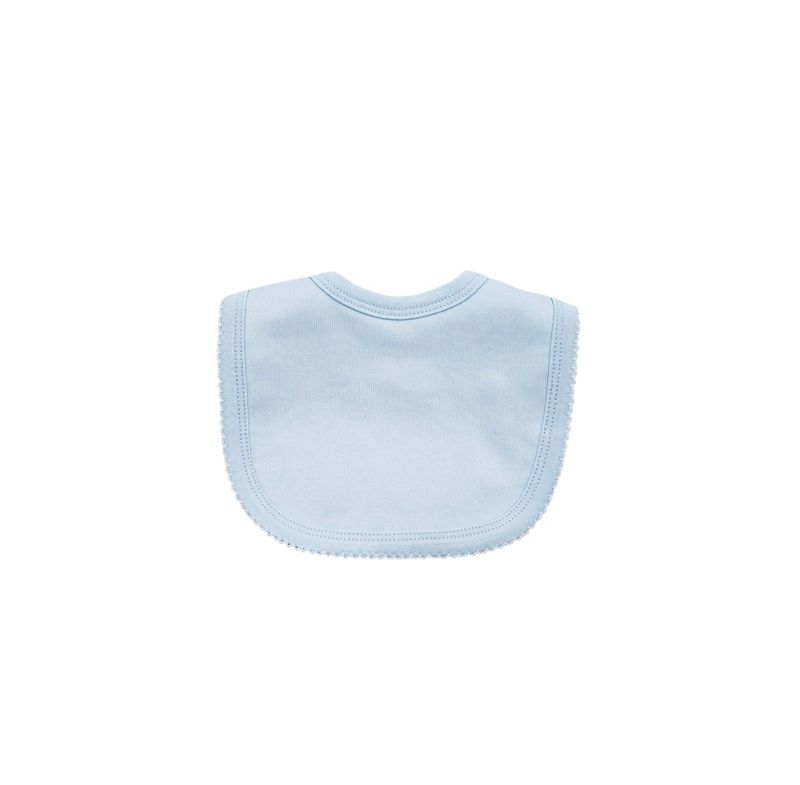 Bib- Blue W White Picot Trim