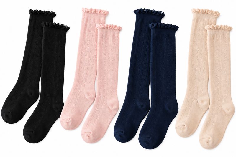 Lace Ruffle Knee High Socks