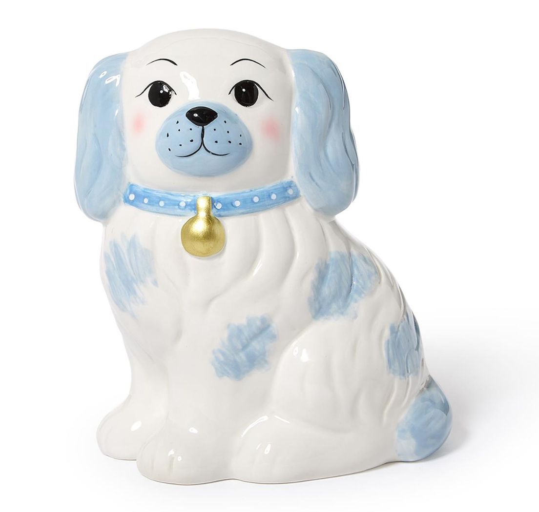 Hand Painted Blue Staffordshire Bank
