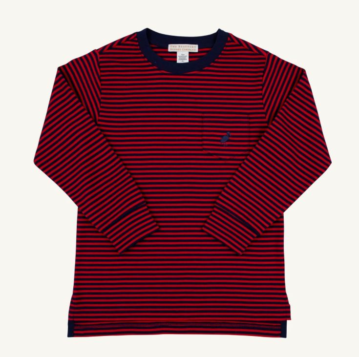 Carter Crewneck LS Red/Navy Stripe